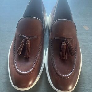 Johnston & Murphy Brown Tassel Loafers with White Sole